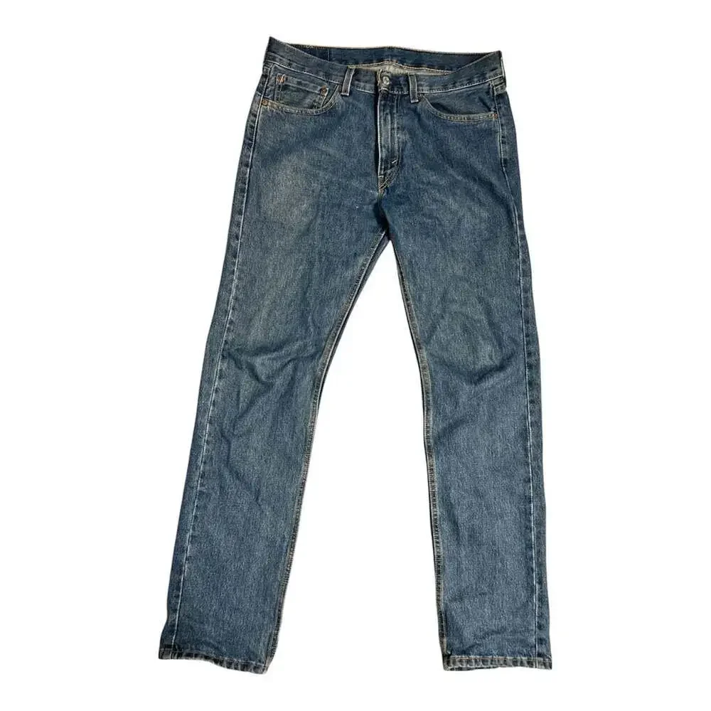 Levi's 505 Men's Regular Fit Straight Leg Jeans W32 L34 Medium Stonewash 2022